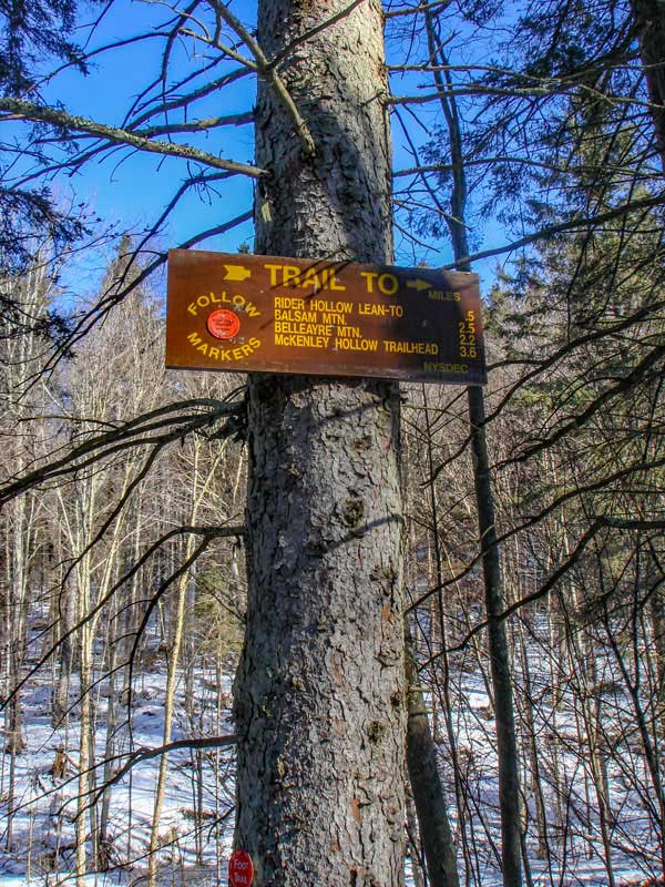 Sign at trailhead for hike to Balsam Mountain