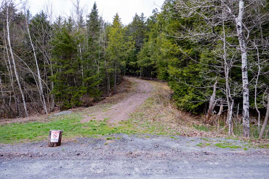 lower section of Driving Range Access Road for the Huckleberry Bike Park