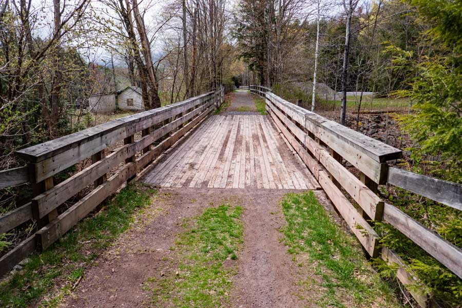 wooden bridge near Allen Lane on the Tannerville Rail Trail