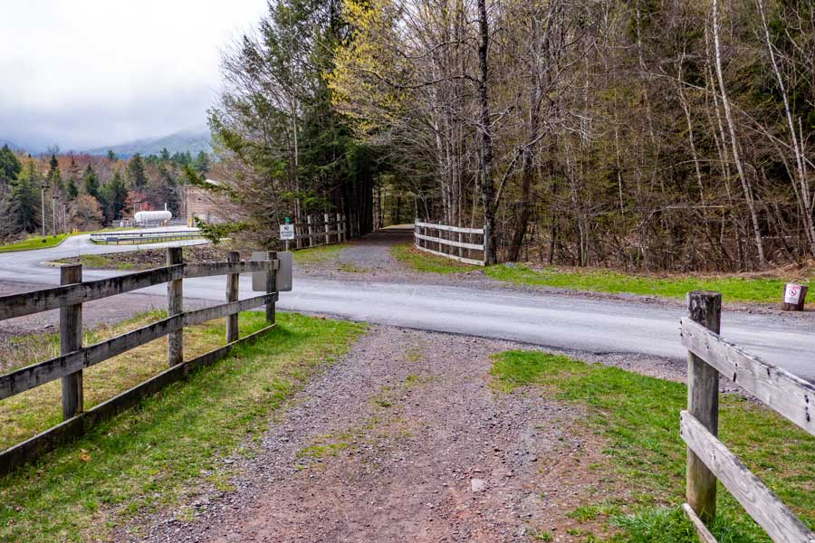 end of the first portion of the western section of the Tannerville Rail Trail