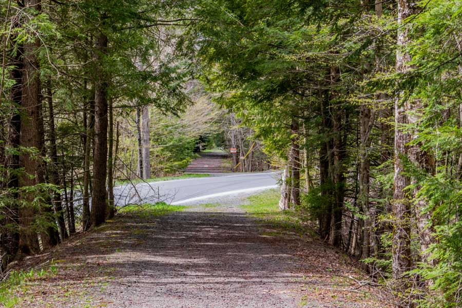 End of the western section of the Tannerville Rail Trail