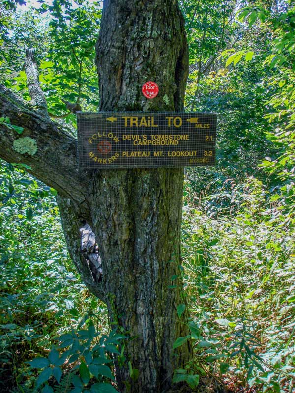 sign for the Devil's path to stony clove Notch