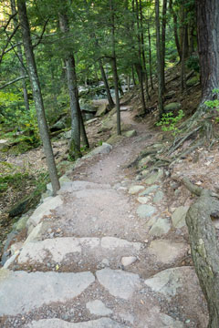 rock stairs down to bastion falls
