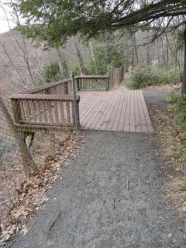 wood deck on the escarpment trail