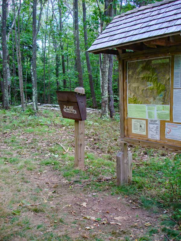 DEC registration box for the Colgate Lake Trail