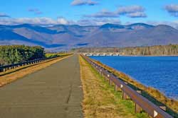View of ashokan reservoir and mountains from the from the Ashokan Reservoir Promenade Trail