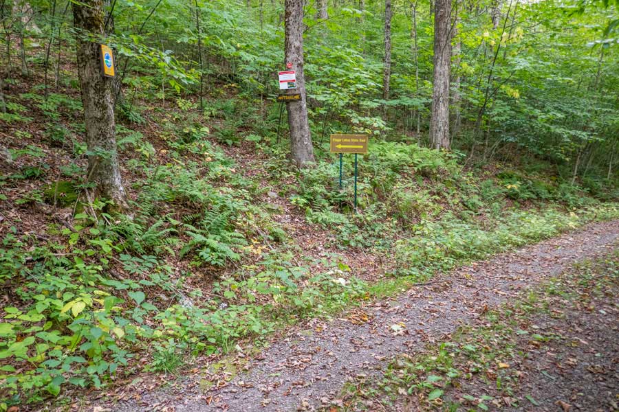 trailhead for the Middle Mountain Trail on the private road