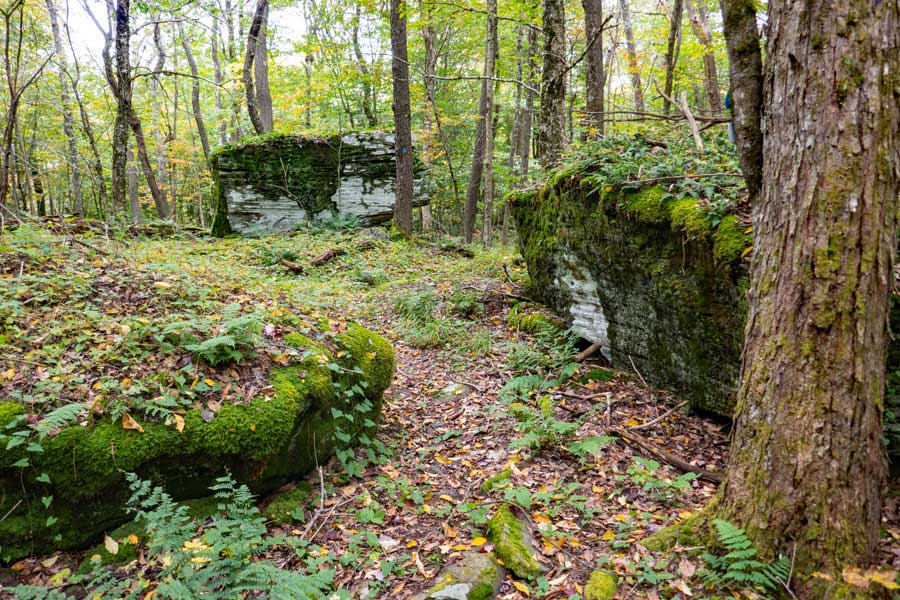 erratic rocks on the  Pelnor Hollow Trail near the summit of northern pelnor mountain