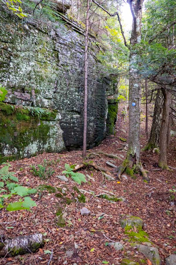massive rock on the warner creek trail on the base of plateau mountain