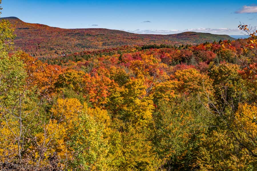 View of platte clove valley from Dibble Quarry Chairs on Pecoy Notch Trail