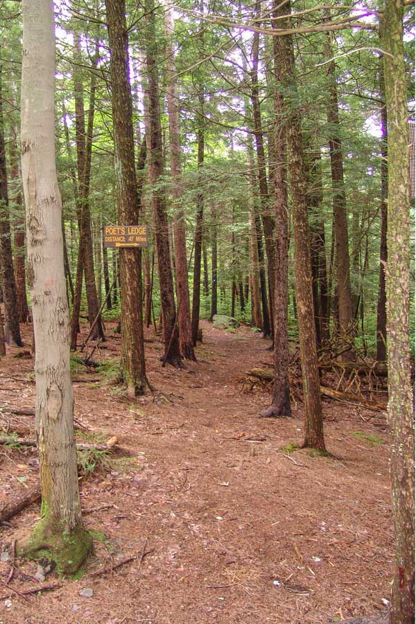 trail junction of long path and poet's ledge