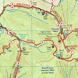 NYNJTC hiking map for Catskill Mountains sample section