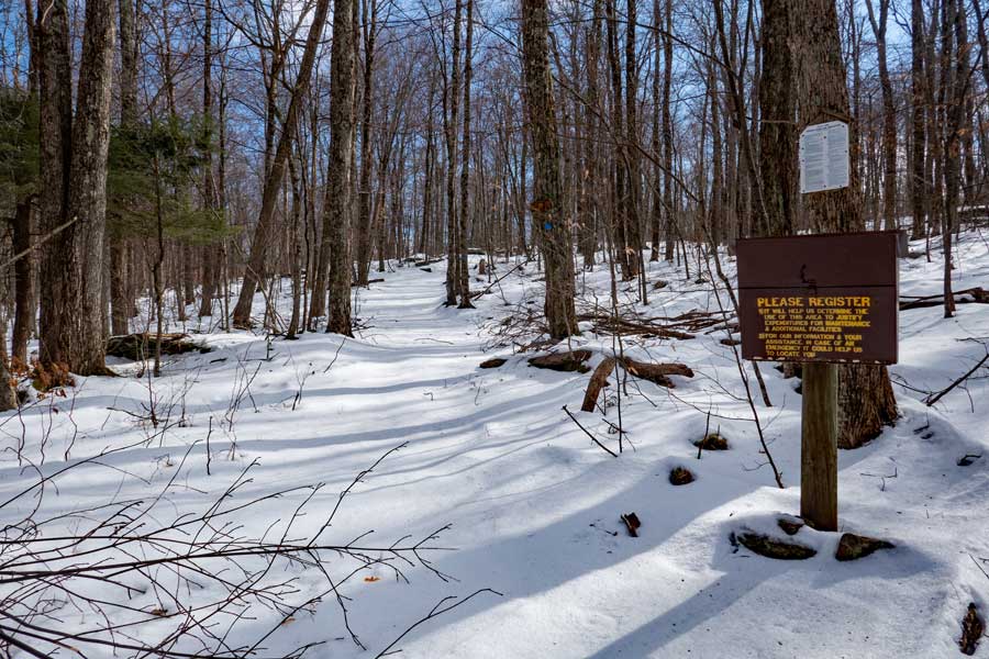 The dec registration box for the Woodchuck Hollow Trail