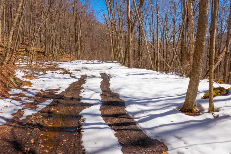 DEC Parking Area for Breath Hill trail on Peekamoose Road in the Sundown Wild Forest
