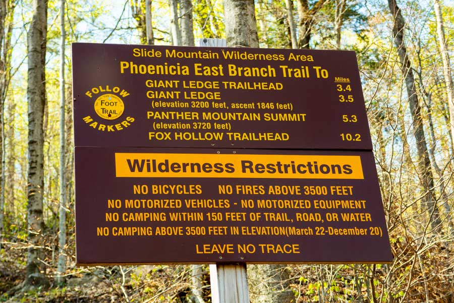Wilderness Restrictions for this hike to Giant Ledge and Panther Mountain