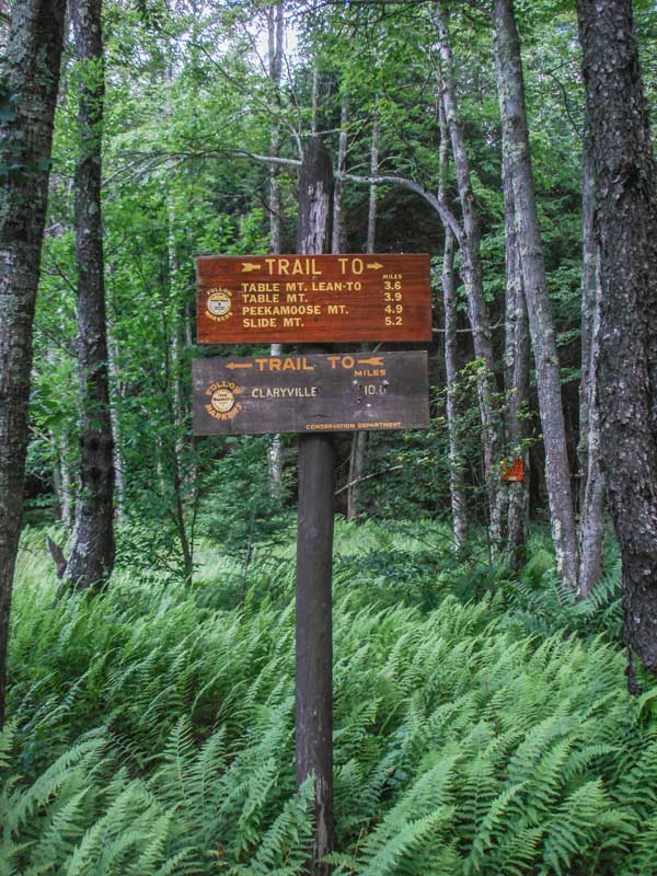 sign to table and peekamoose mountain