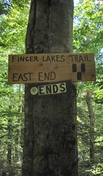 end of finger lakes trail near the base of lone and rock mountain