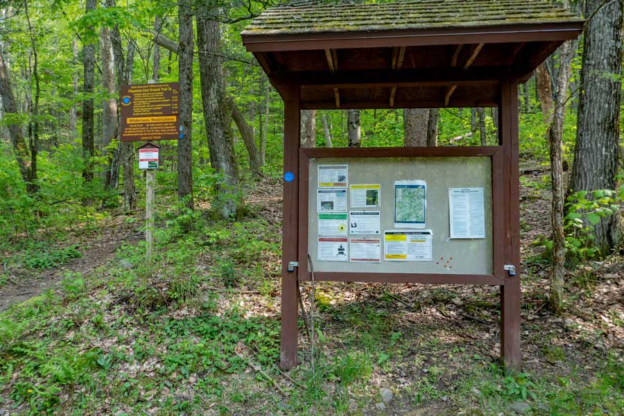 NYS DEC Kiosk and Trailhead for the Phoenicia East Branch in Phoenicia, NY