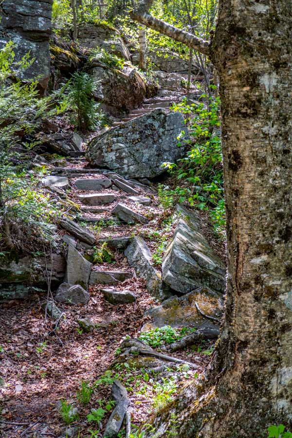 stone staircases at the base of wittenberg mountain