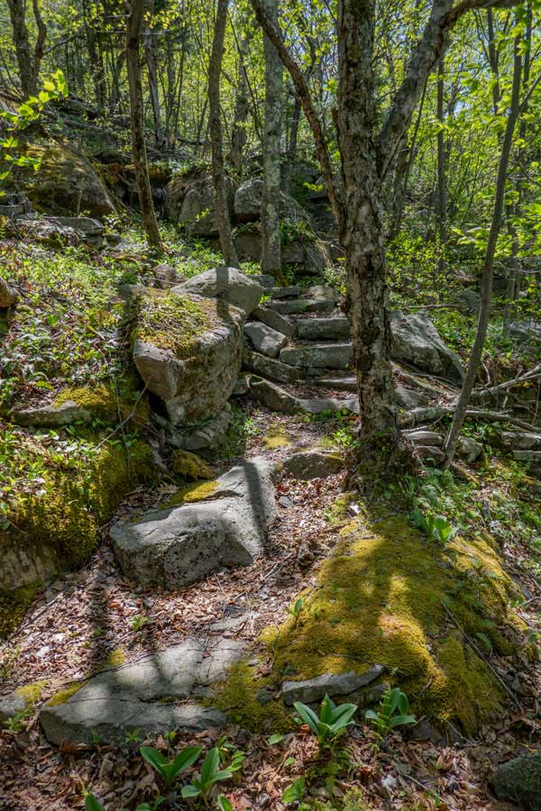 stone staircases at the base of wittenberg mountain