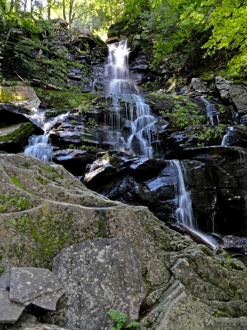 base of buttermilk falls drop #4 in the kaaterskill clove in the catskill mountains