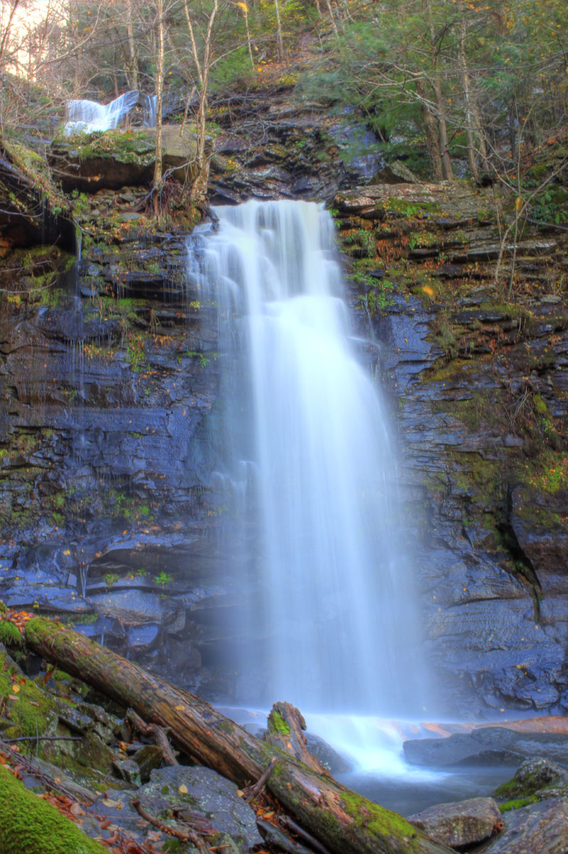 Buttermilk falls drop #6 in the kaaterskill clove in the catskill mountains at moderate water