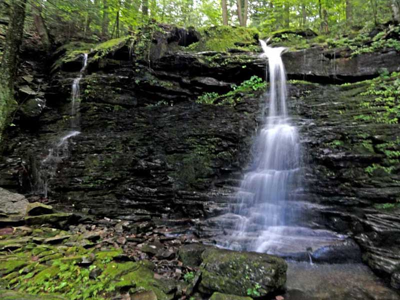 Paradox Falls in the Buttermilk ravine in the kaaterskill clove in the catskill mountains at low water
