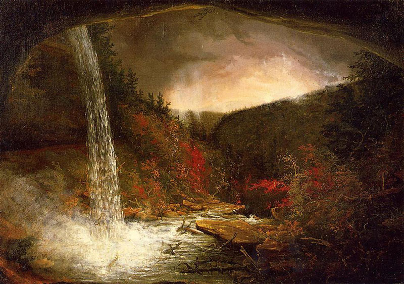 painting of kaaterskill falls by thomas cole