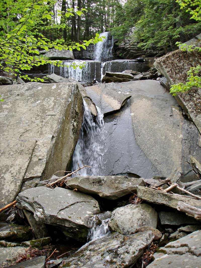 Lower Buttermilk Falls in the Buttermilk ravine in the kaaterskill clove in the catskill mountains