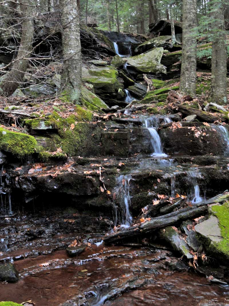 shelving rock falls in the hillyer ravine in the kaaterskill clove in the catskill mountains