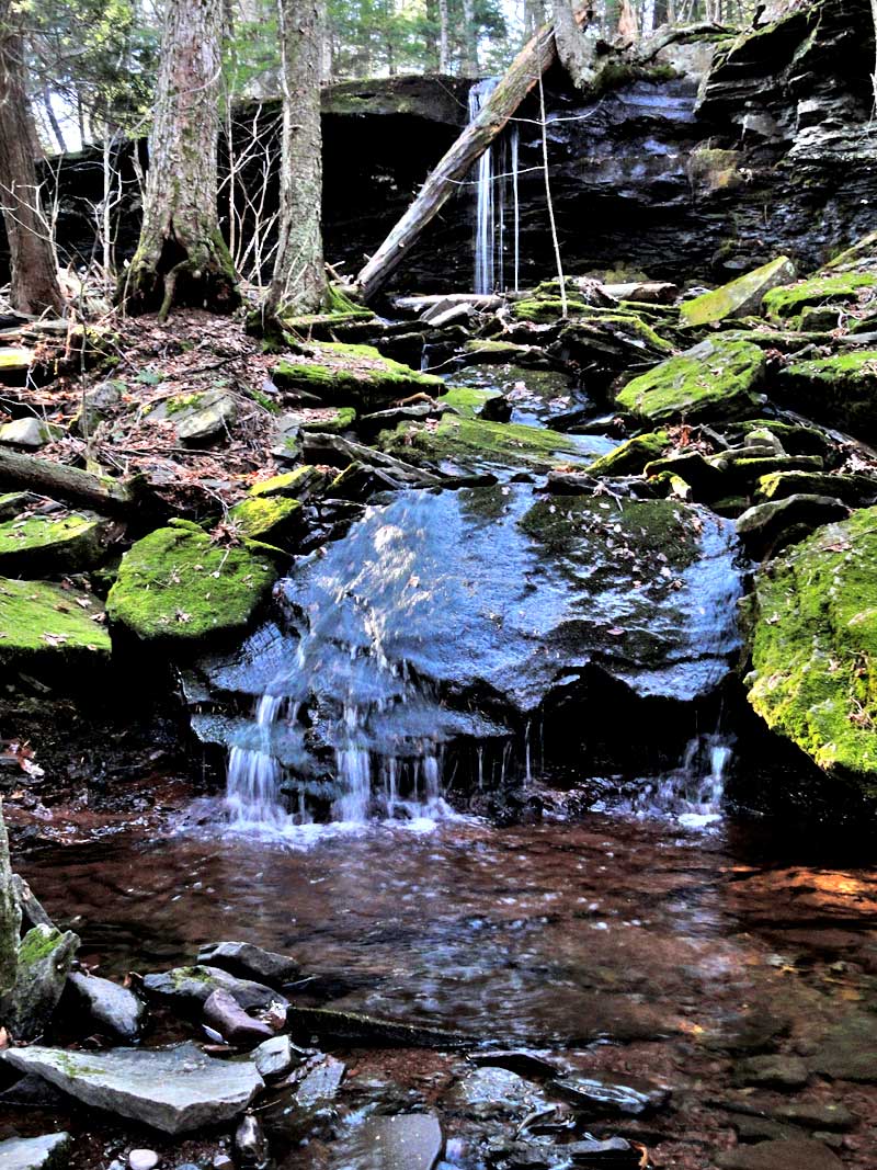 shelving rock falls in the hillyer ravine in the kaaterskill clove in the catskill mountains