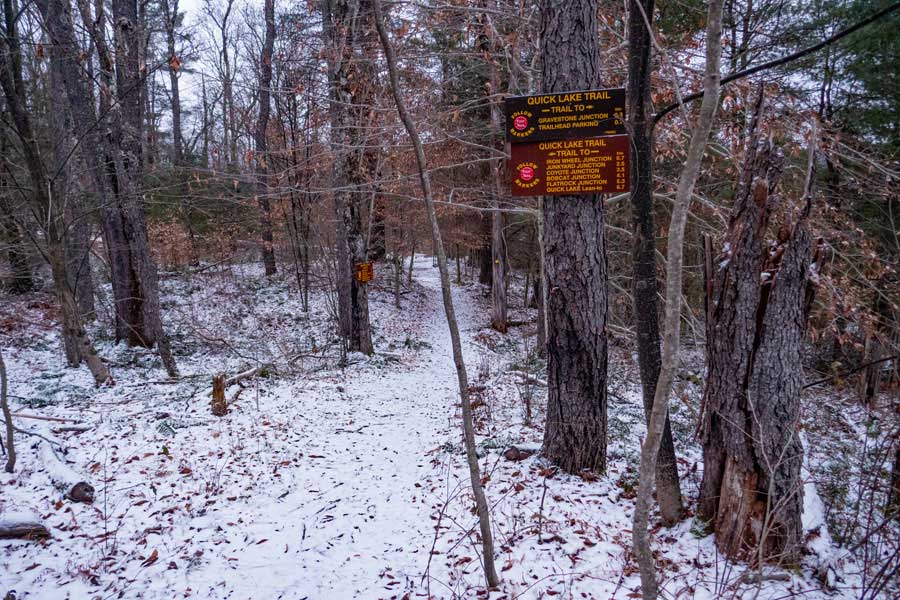 DEC trail sign at the trail junction to Big Rock Trail
