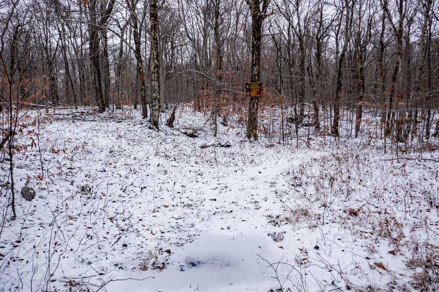 Trail Junction for Junkyard Junction on the Quick Lake Trail