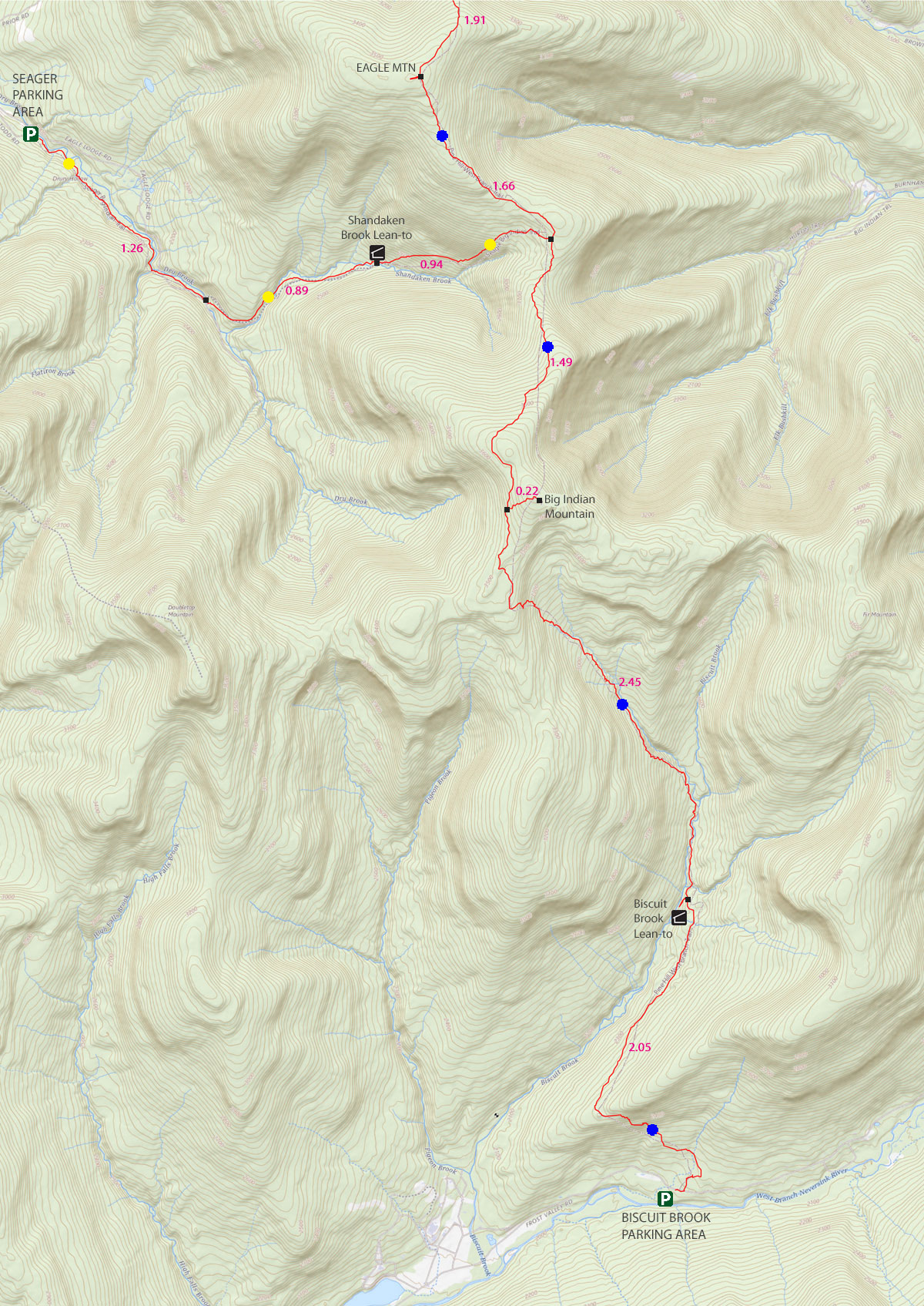 Big Indian Mountain GPS map