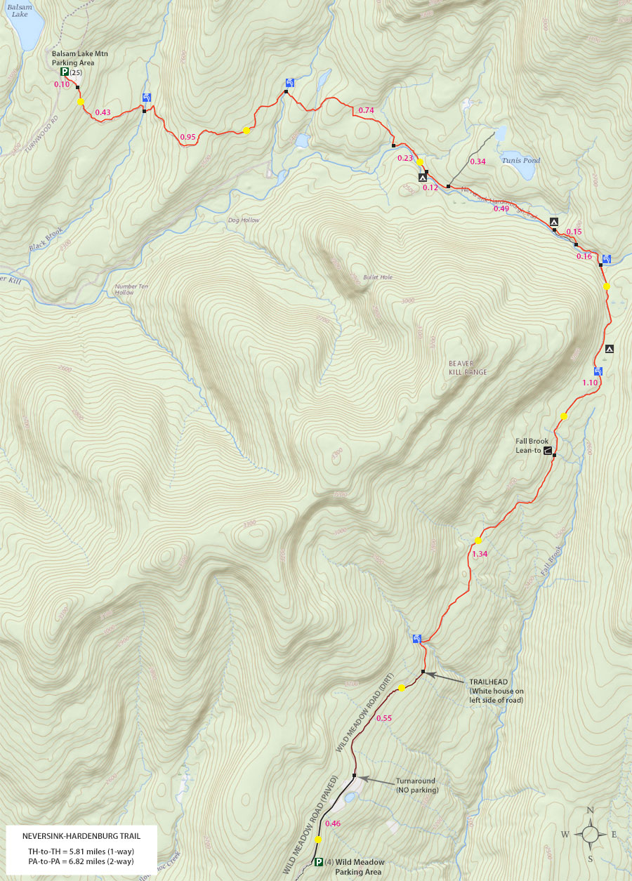 Neversink-Hardenburgh Trail map