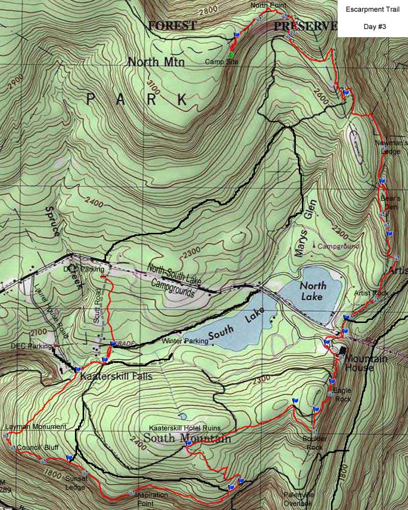 gps map of hike to windham high peak