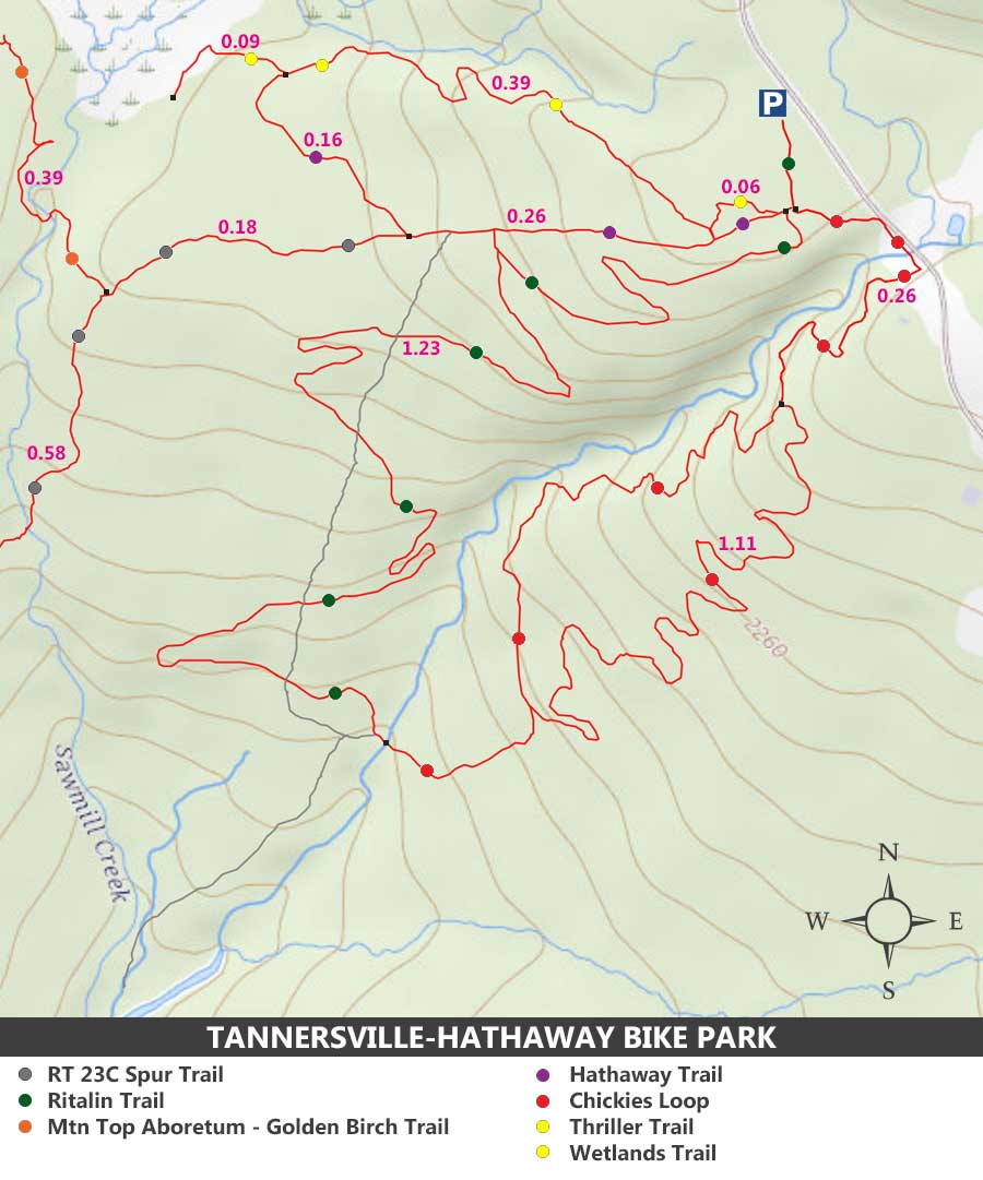 Map of The Tannersville Bike Park