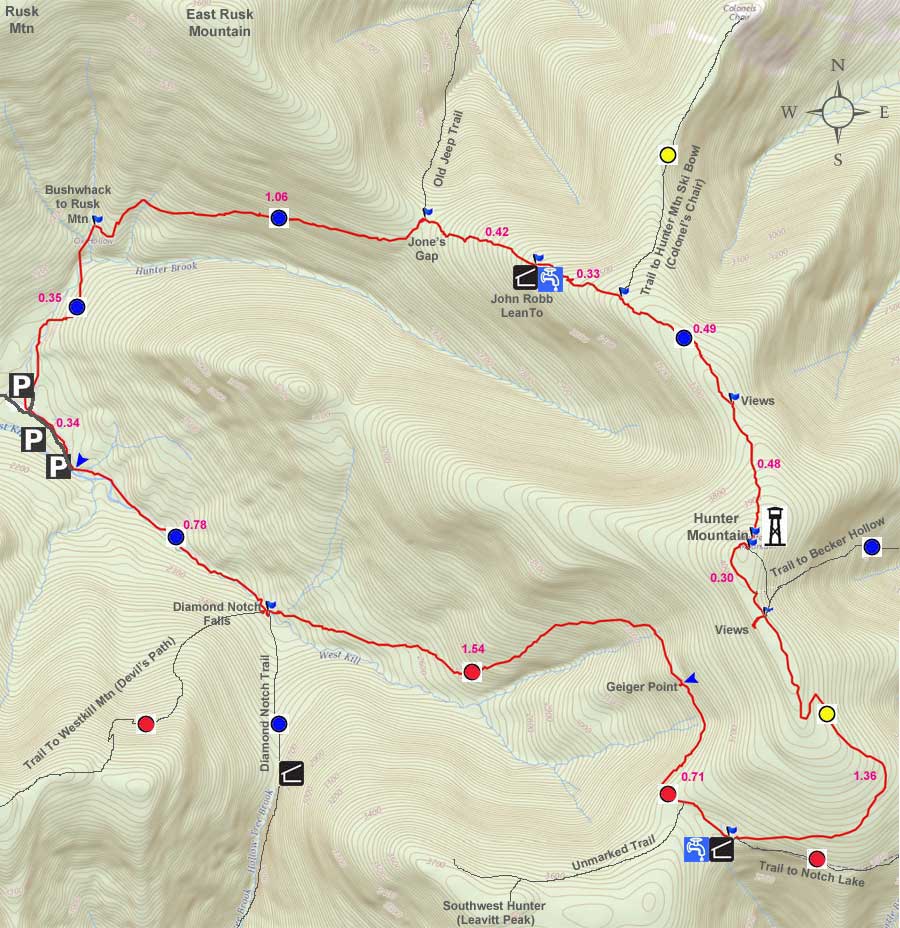 Hunter Mountain Loop GPS map
