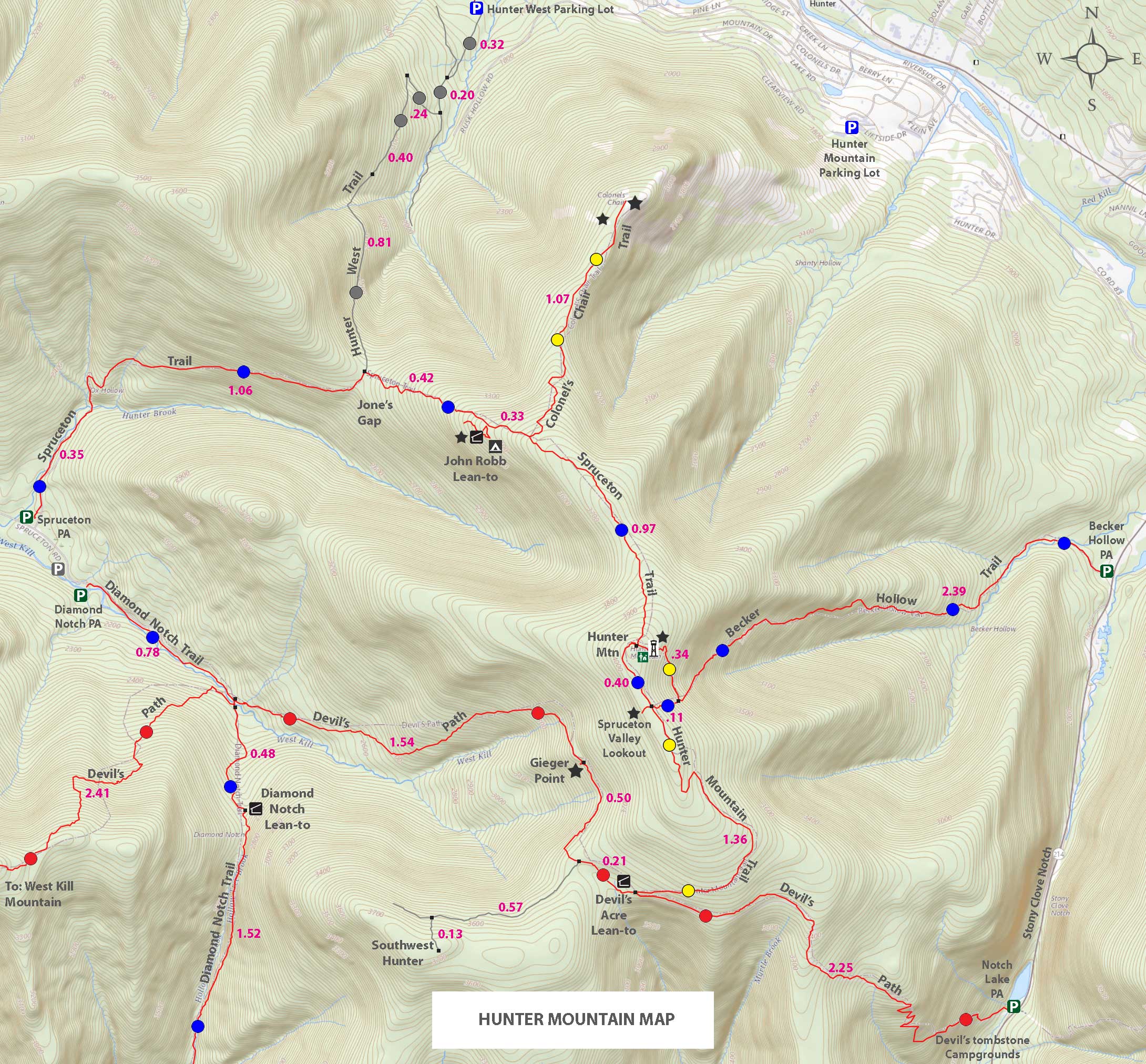 Hunter Mountain GPS map
