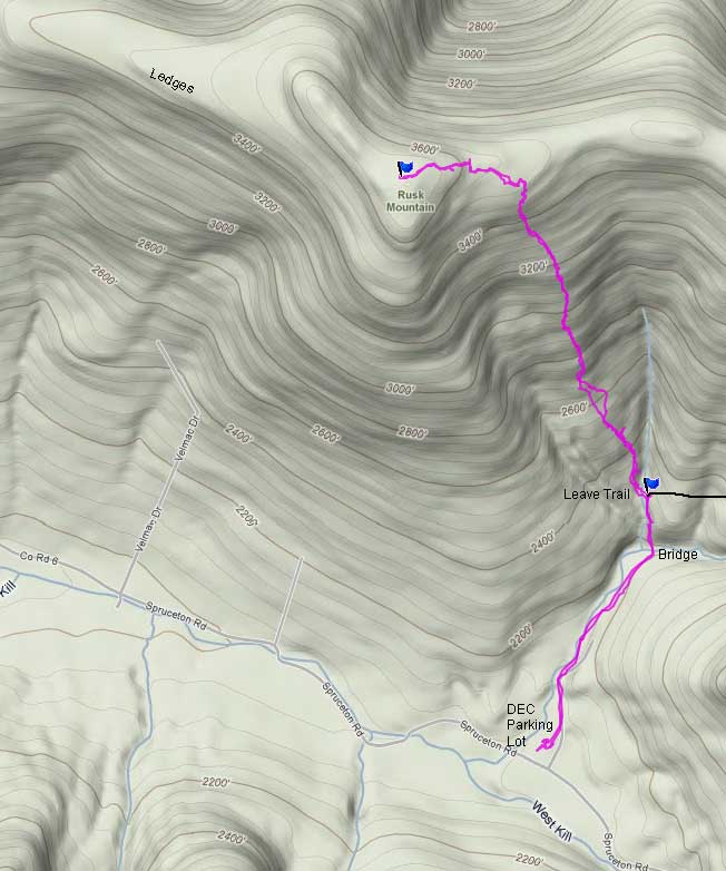 Rusk Mountain GPS map