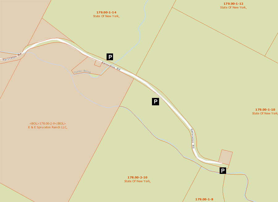spruceton road private and public land map