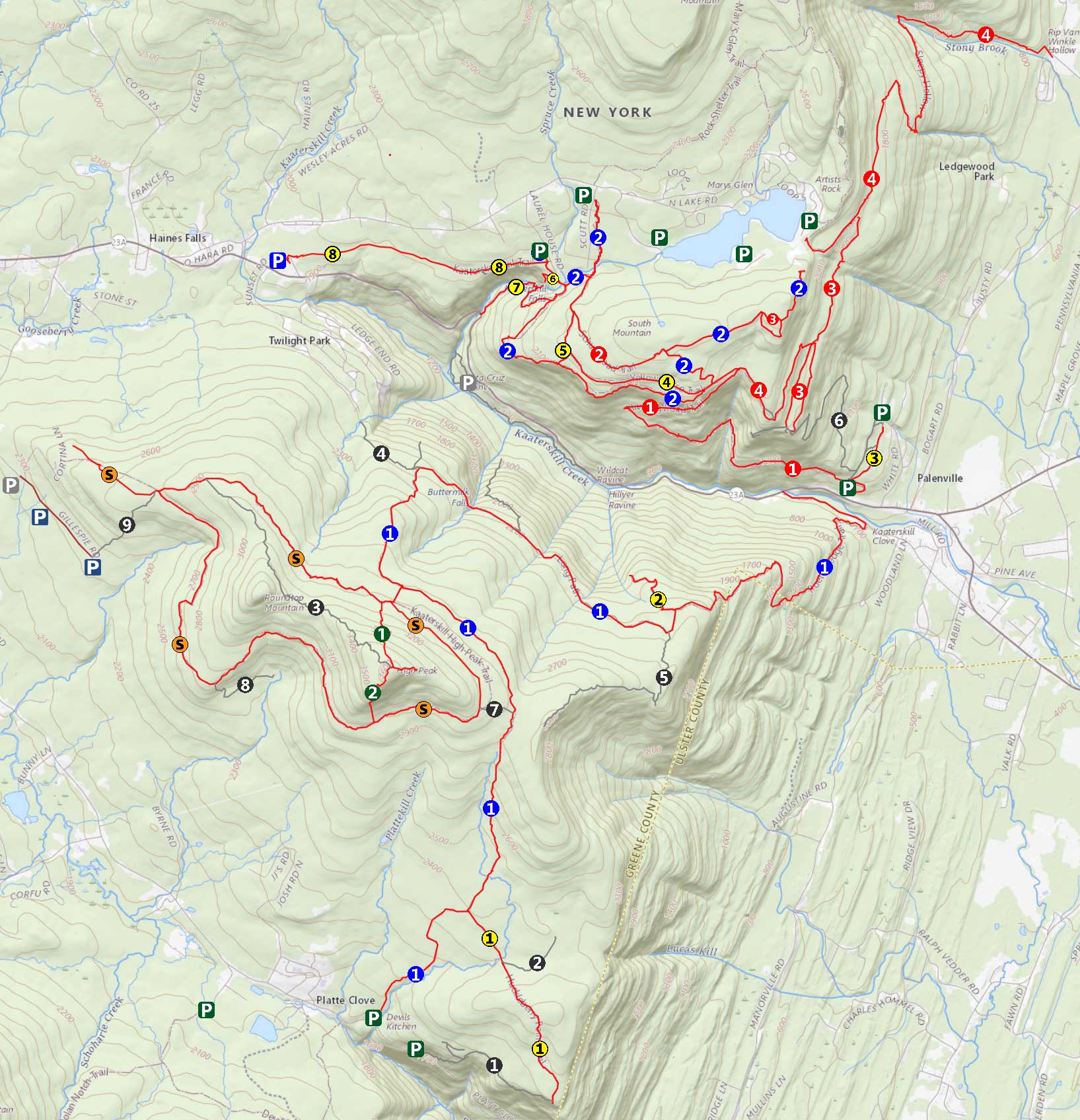 Kaaterskill Wild Forest Map