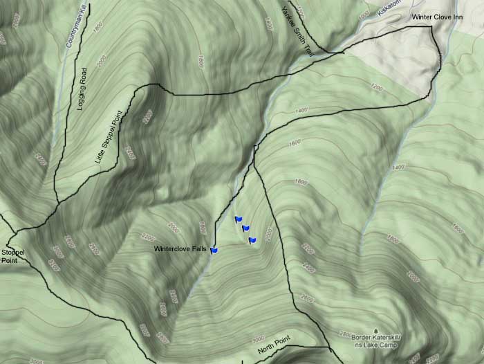 map of winter clove in the catskill mountains