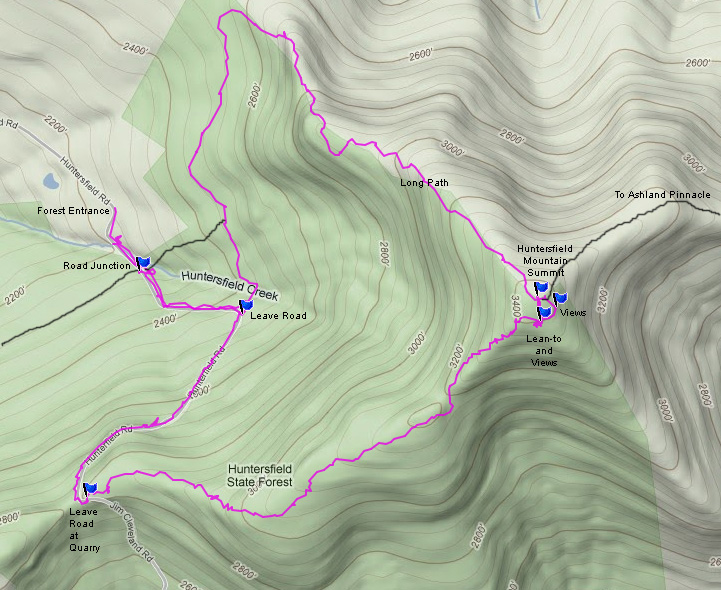 huntersfield mountain GPS map