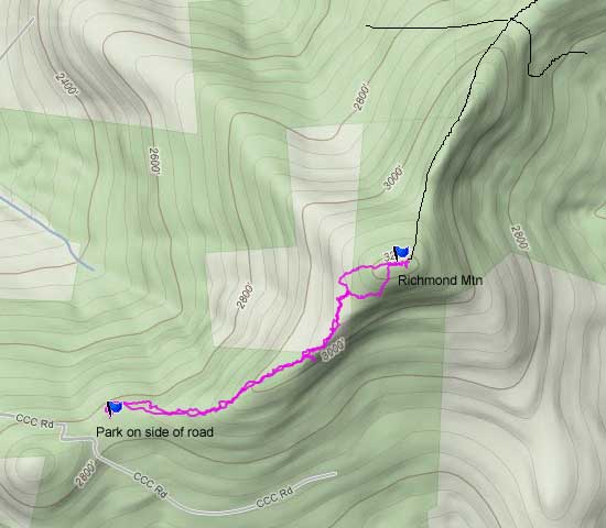 Richmond Mountain GPS map