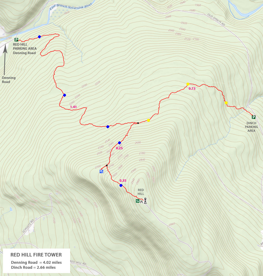 Red Hill Fire Tower map
