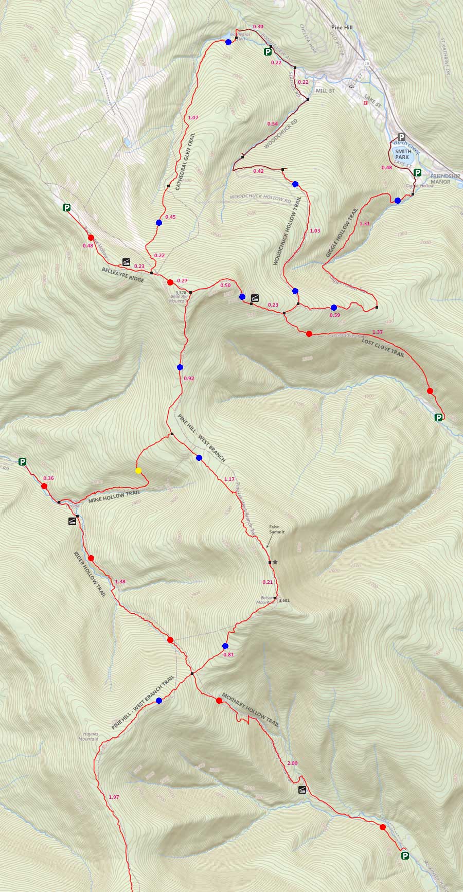 map of Big Indian Wilderness and the Shandaken Wild Forest