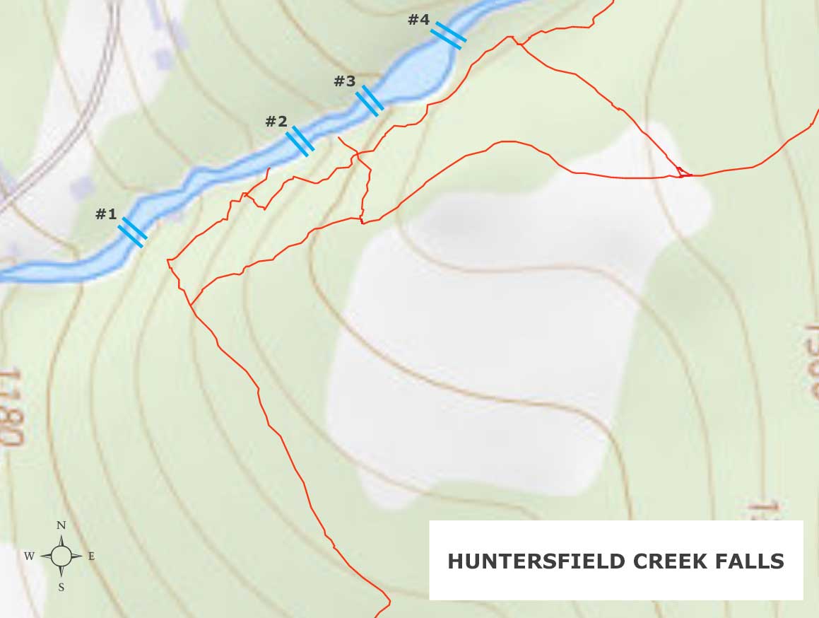 waterfalls in the hillyer ravine