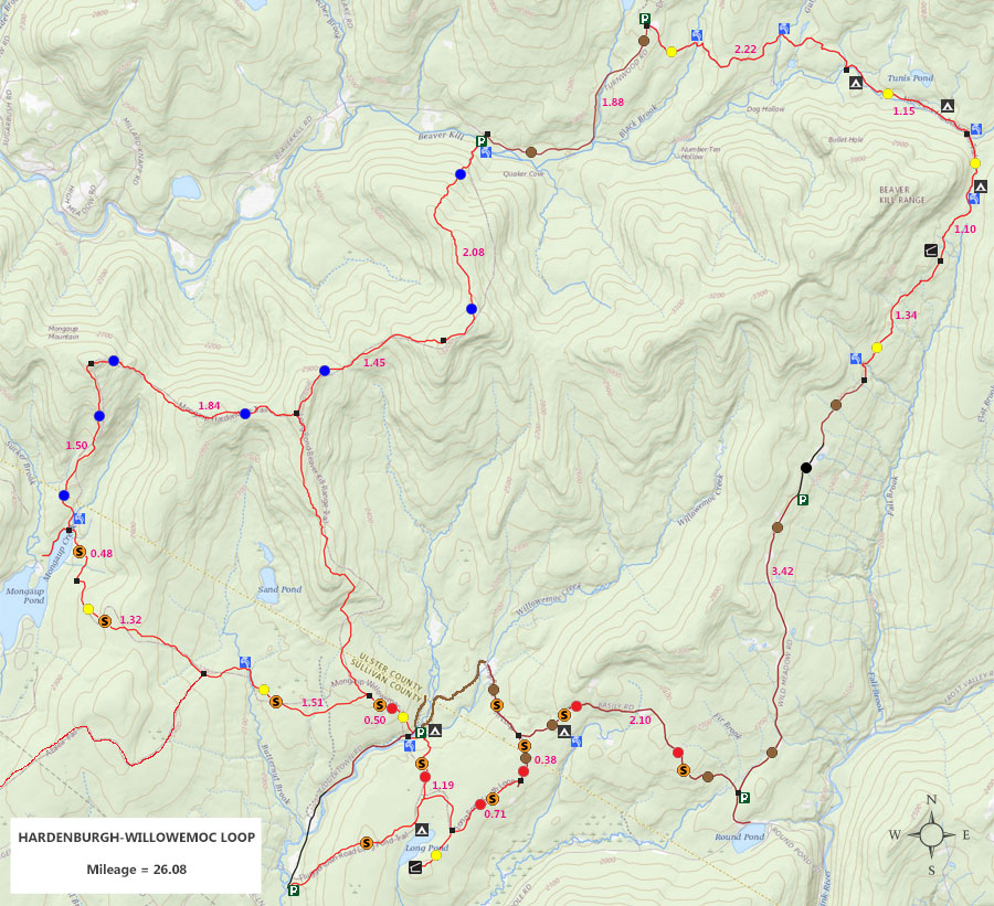 Hardenburgh-Willowemoc Loop Trail map
