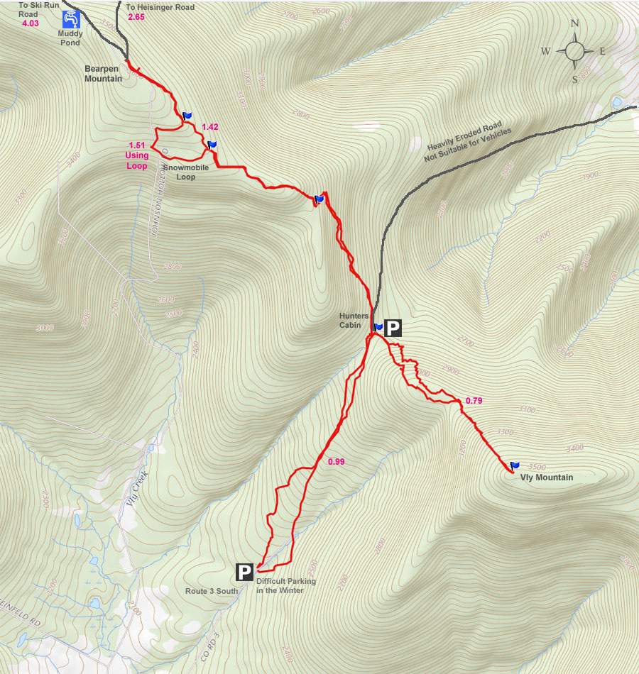 vly and bearpen mountain GPS map